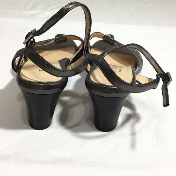 Taryn Rose Leather Knot Ankle Strap Heel Sandal Size 38 1/2 - Picture 6 of 11